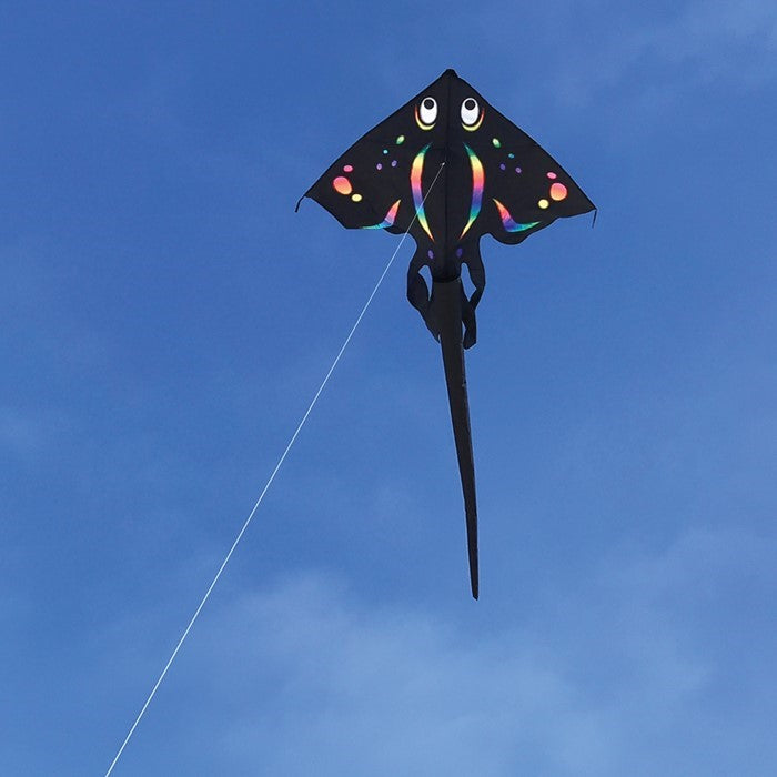 In The Breeze Black Stingray 70" Fly-Hi Kite